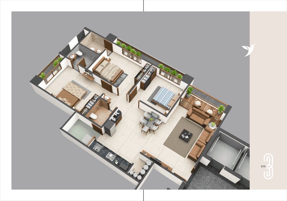 Signature 3BHK – Where Comfort Meets Style