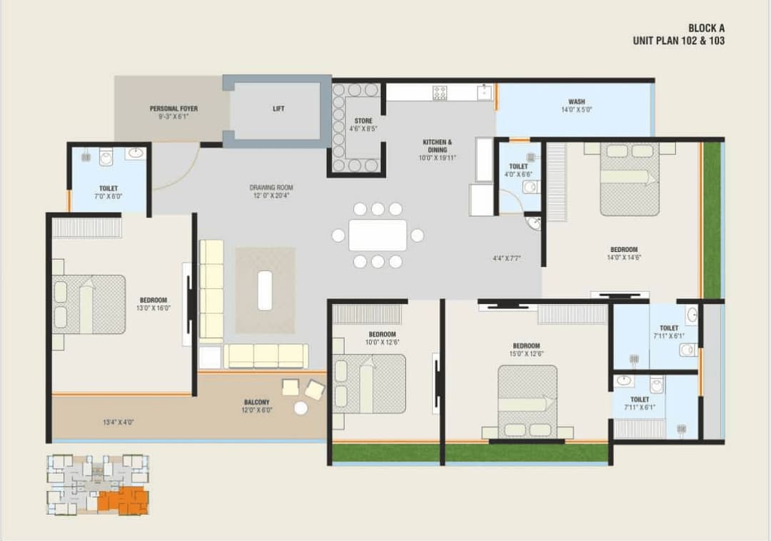 Block A 102 & 103 Plan